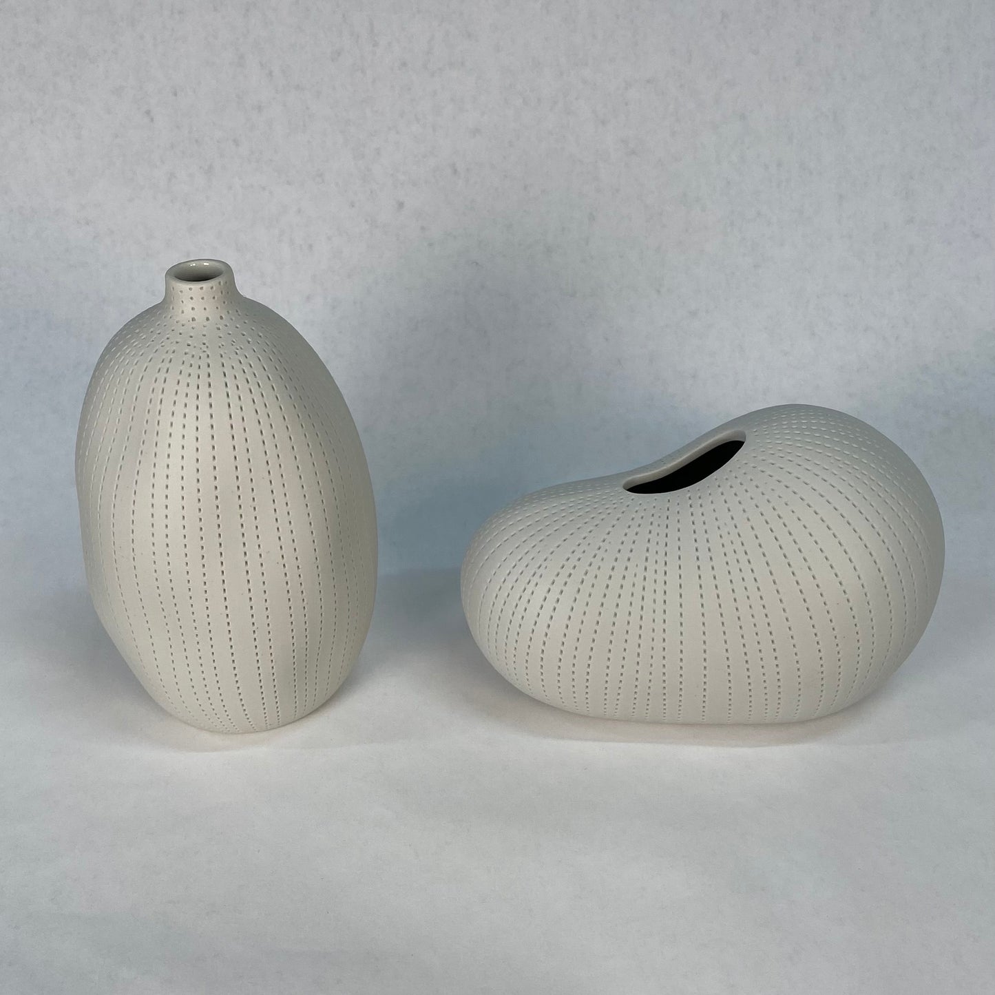 Small White Textured Bean Vase
