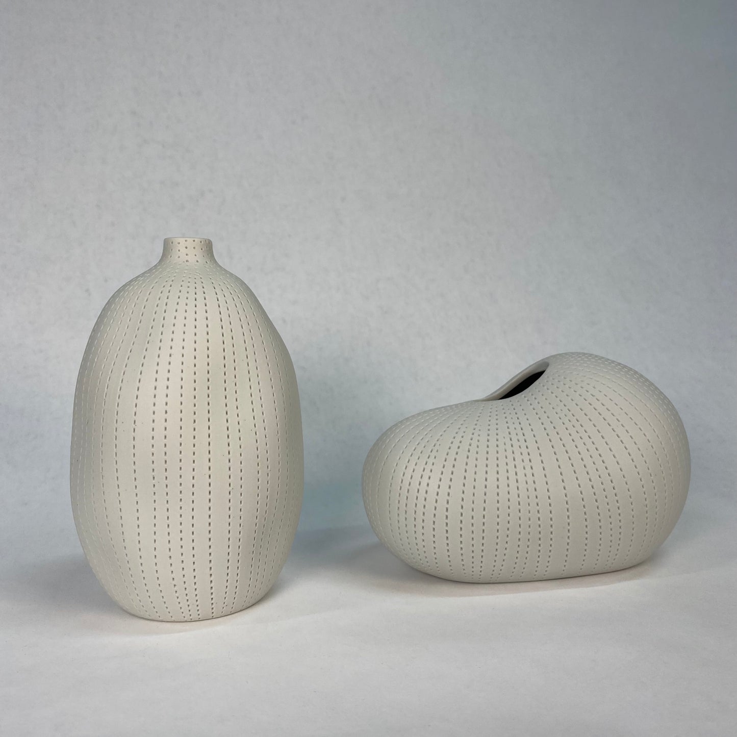 Small White Textured Bean Vase