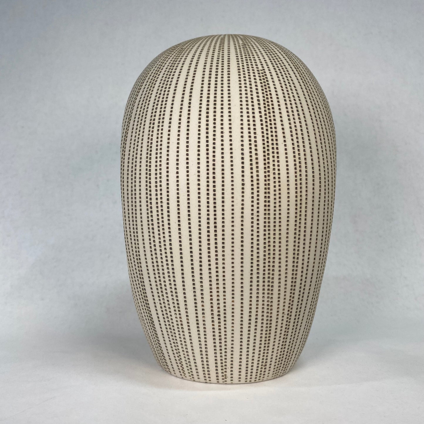 White and Brown Textured Asymmetrical Vase