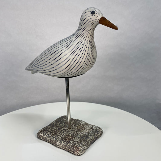 White and Blue Bird Sculpture