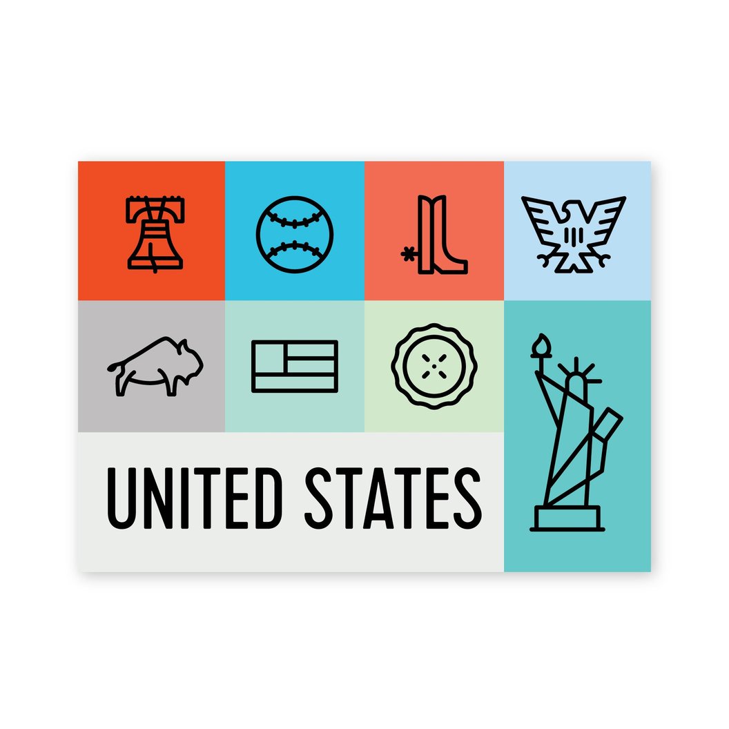 USA Icons Postcard