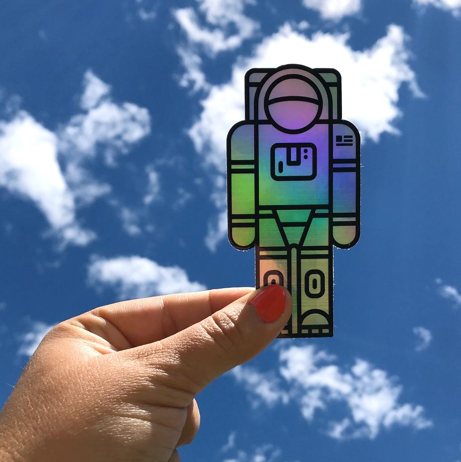 Astronaut Holographic Sticker