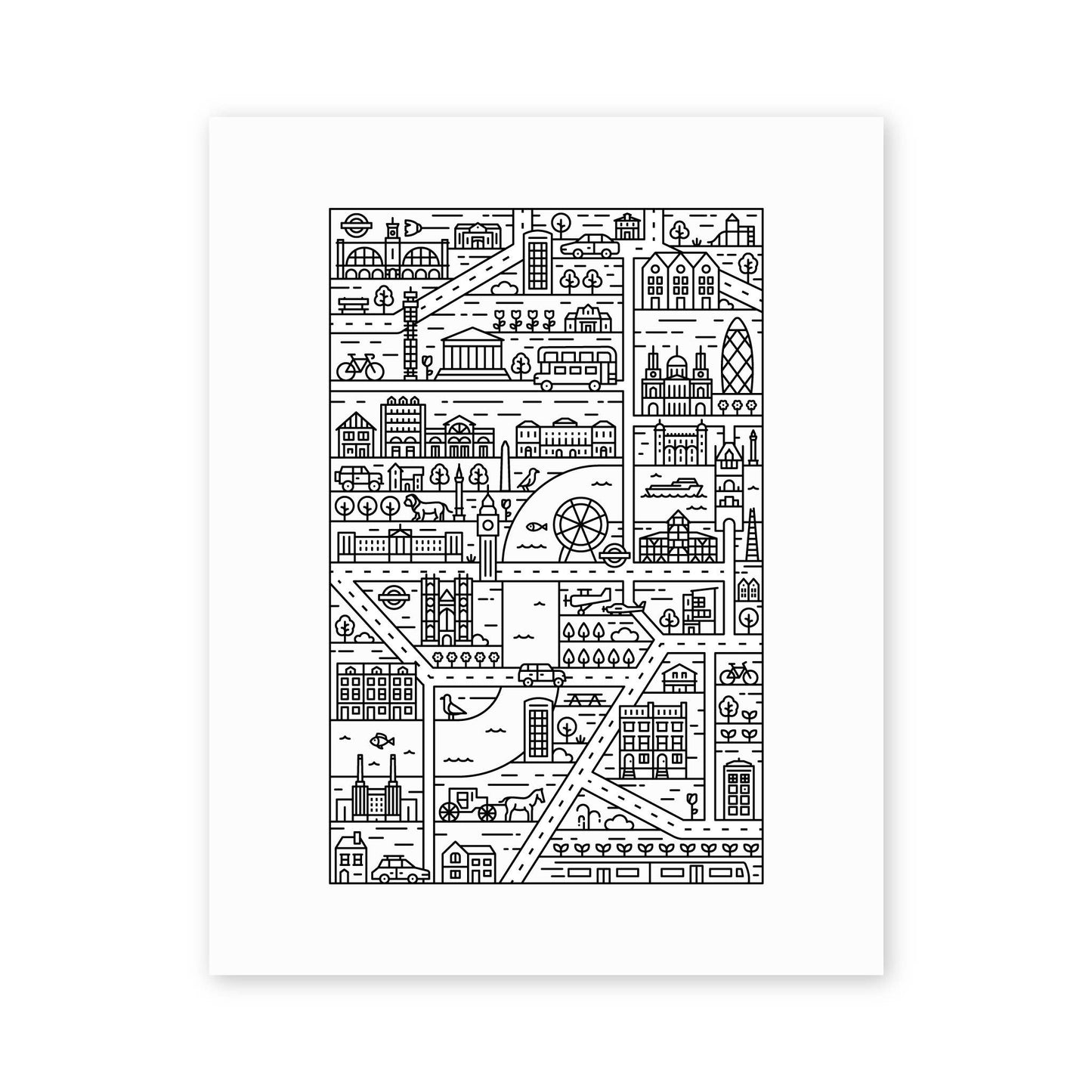 London Map 11x14 Art Print