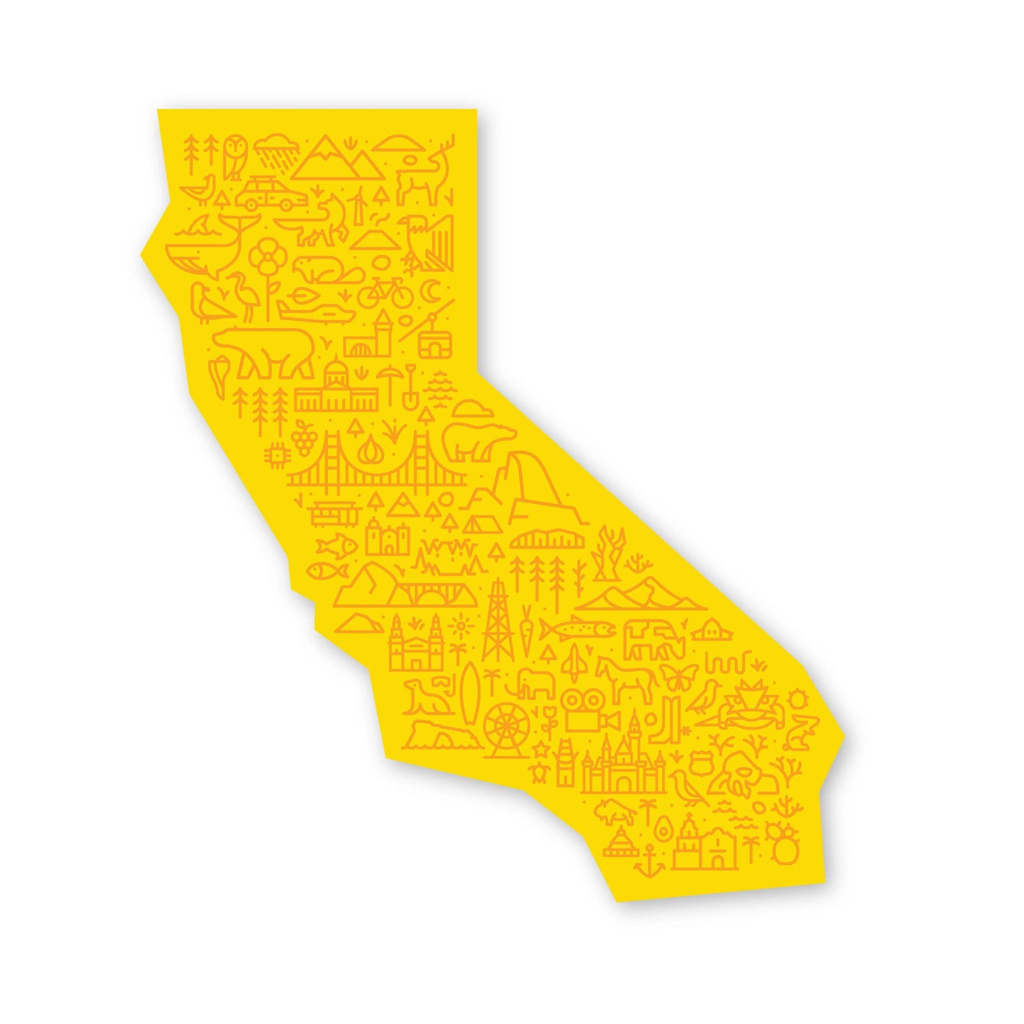 California Map Vinyl Sticker
