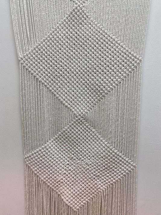 Woven Diamond Cotton Wall Hanging - 22” W x 68” L - Made in Nicaragua