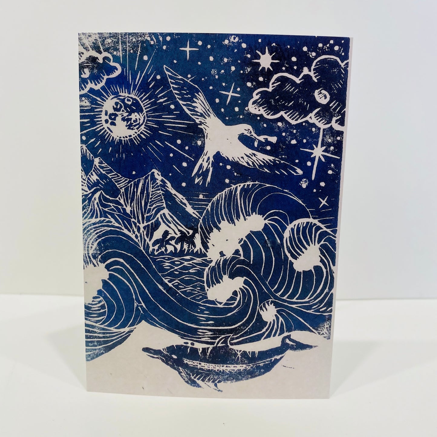 Moon Seascape Greeting Card