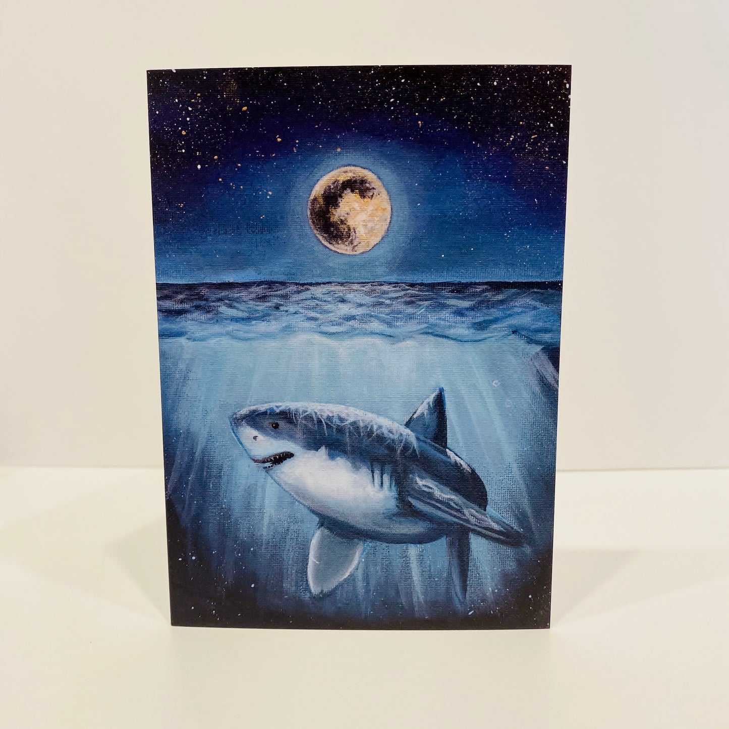 Moon and Shark Greeting Card