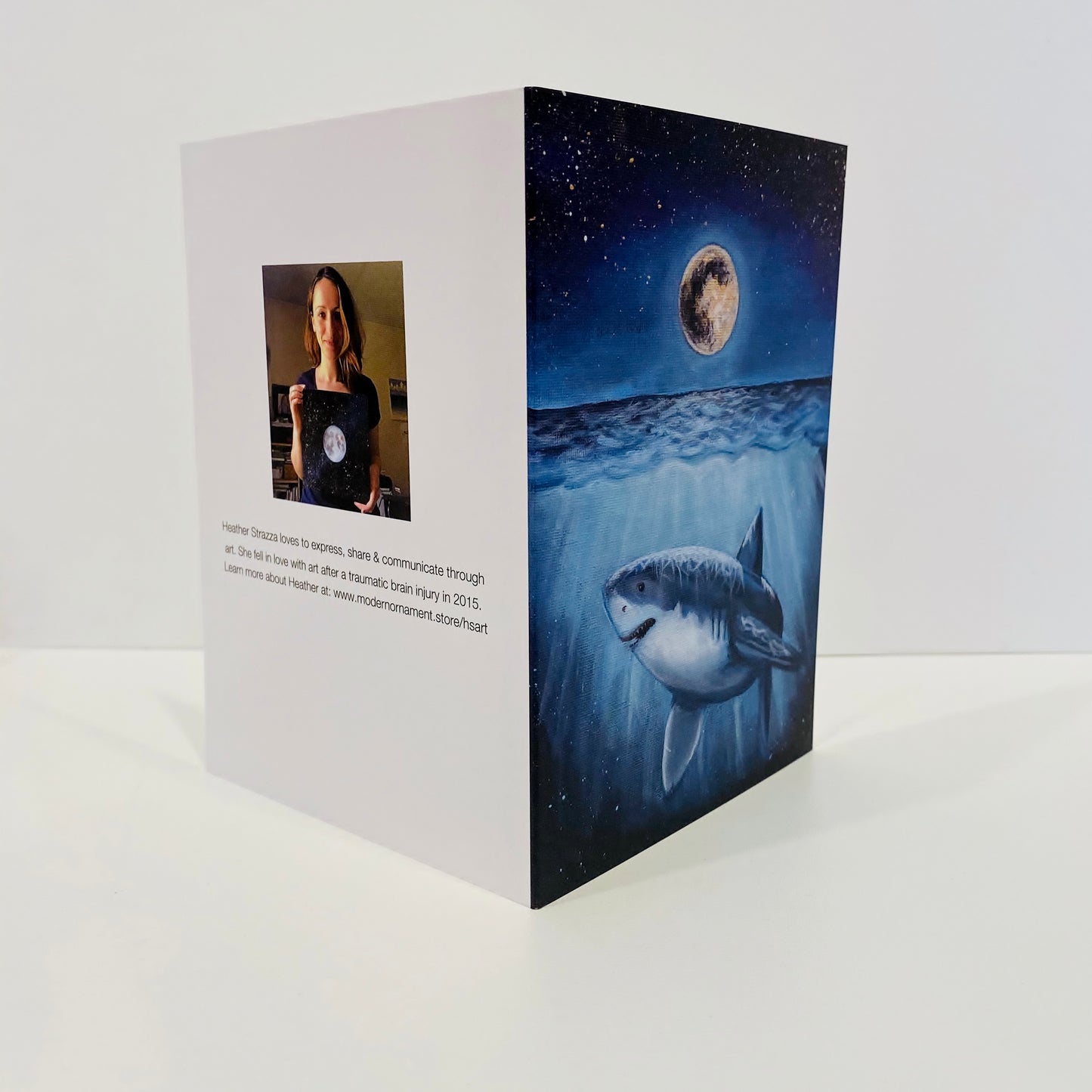 Moon and Shark Greeting Card