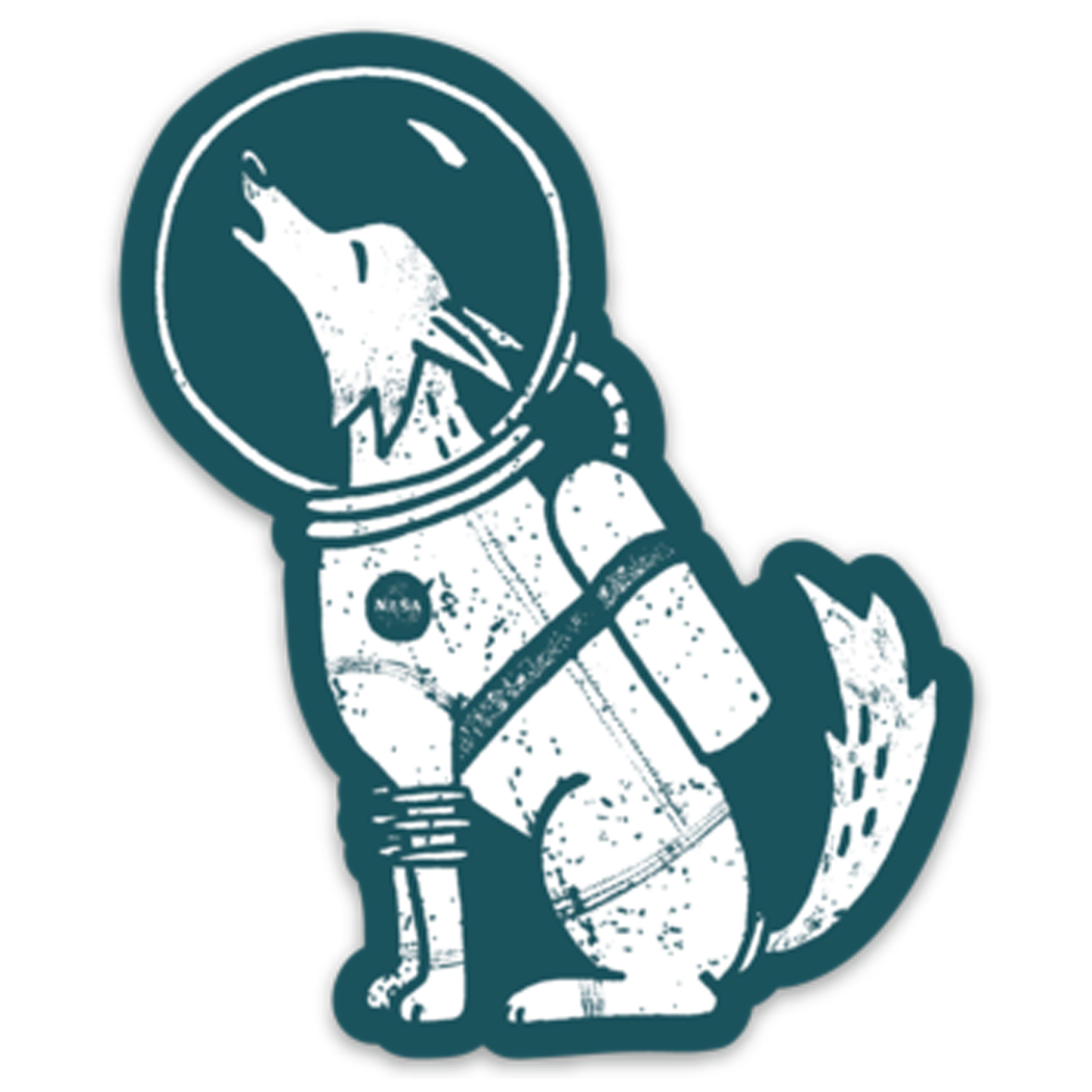 Howl at the Moon Dog Astronaut Sticker