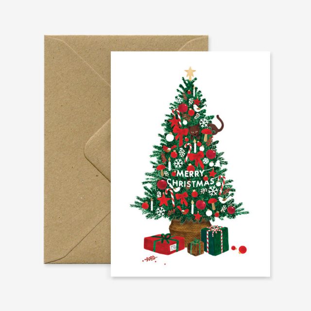 Christmas Tree Gold Foil Greeting Card
