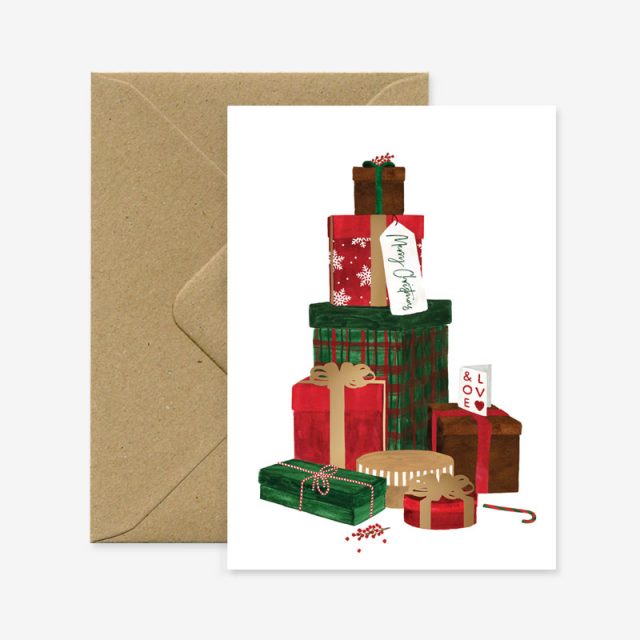 Christmas Gifts Gold Foil Greeting Card