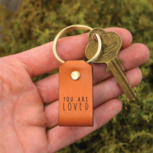 You Are Loved Inspirational Leather Keychain