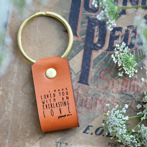 Everlasting Love Inspirational Leather Keychain