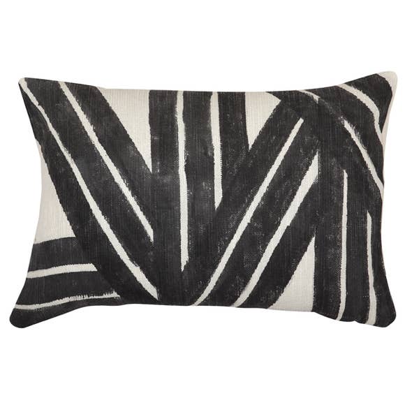 Black Stripes Rectangular Pillow