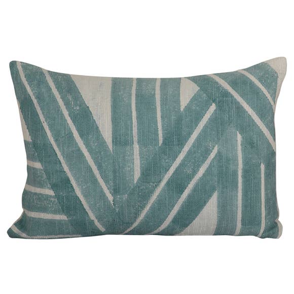 Aqua Stripes Rectangular Pillow