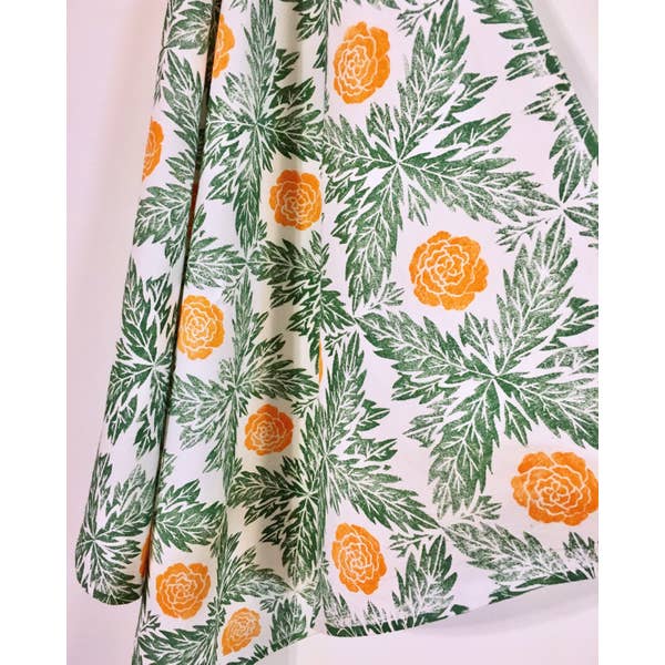 Marigold Flower Tea Towel