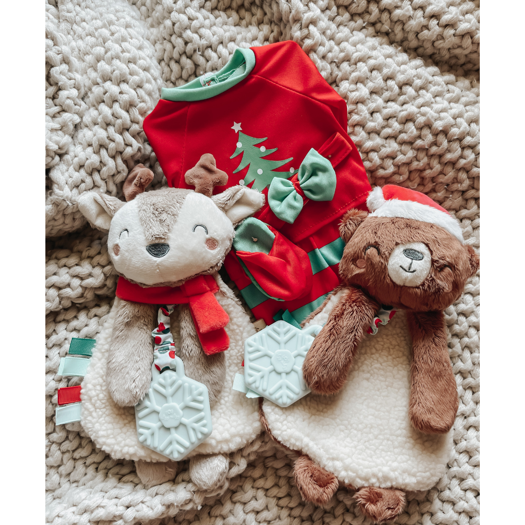 Holiday Kids Reindeer Plush and Teether Toy