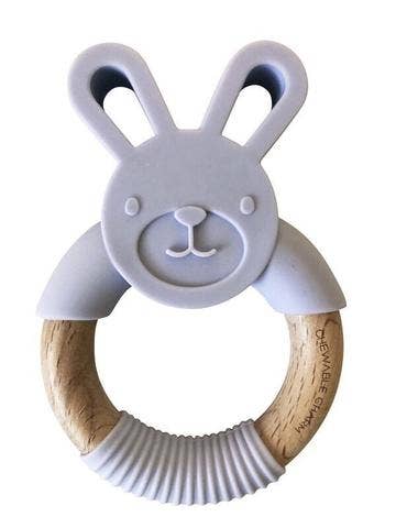Lavender Bunny Silicone and Wood Teether