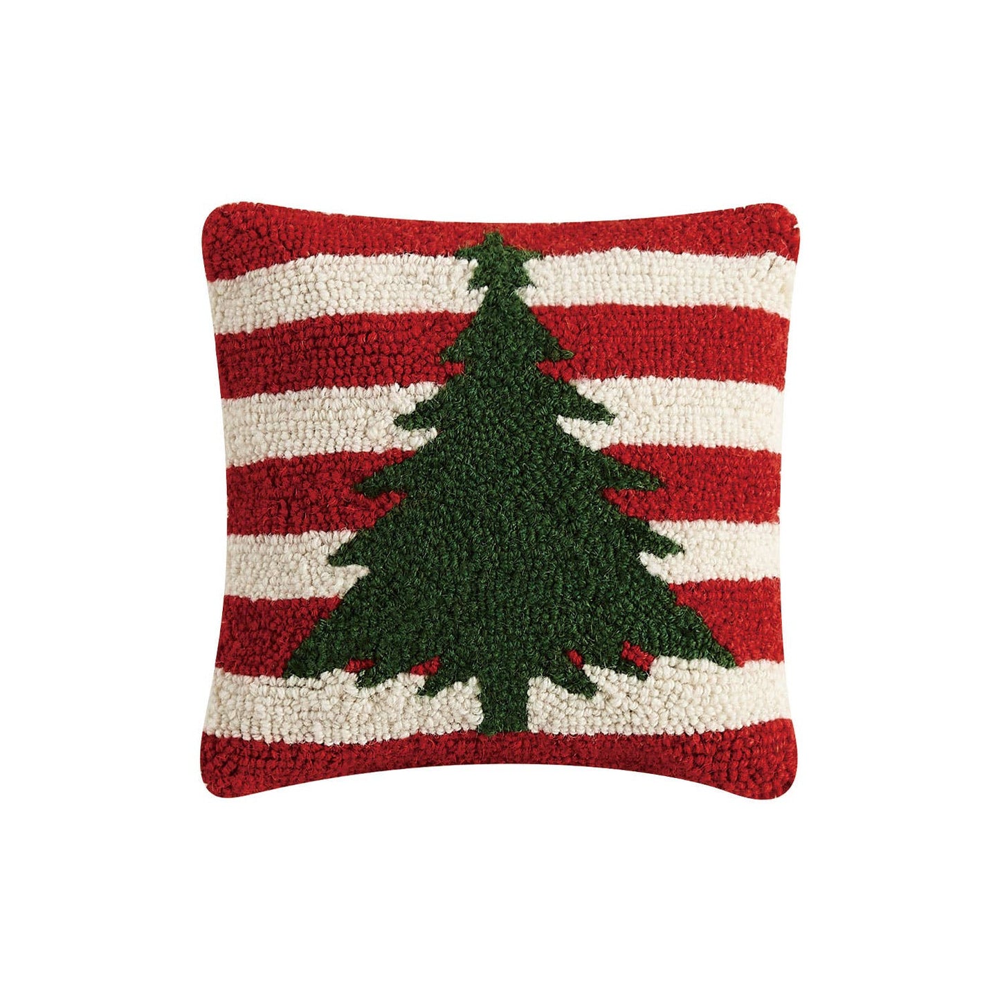 Christmas Tree with Red and White Stripes Hook Pillow