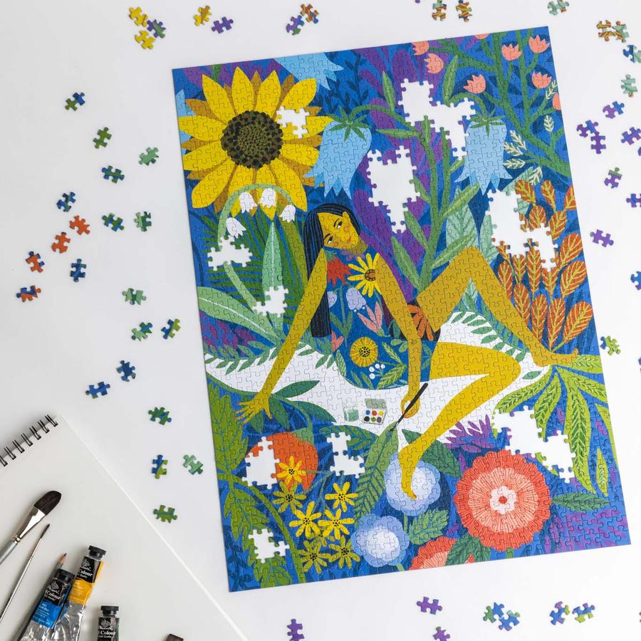 Dream Garden 100 Piece Modern Jigsaw Puzzle featuring artwork by Saara Soderlund