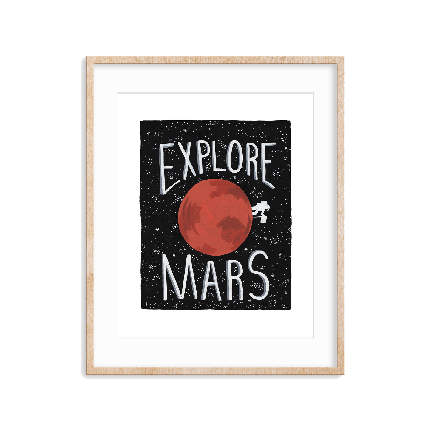 Explore Mars Astronaut Art Print
