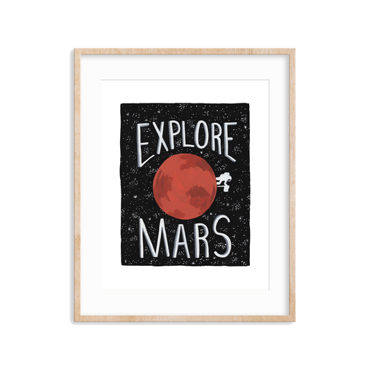 Explore Mars Astronaut Art Print