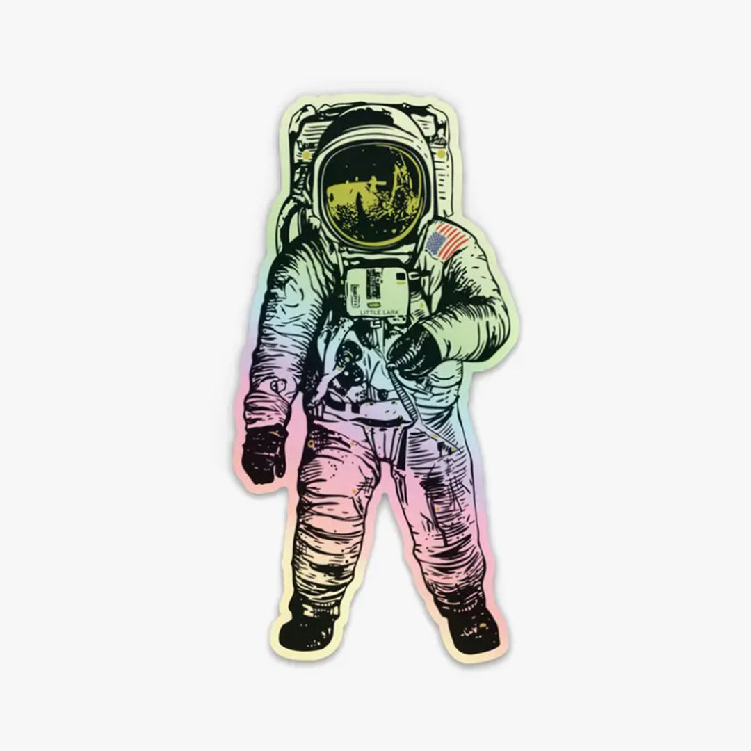 Astronaut in Space Holographic Sticker