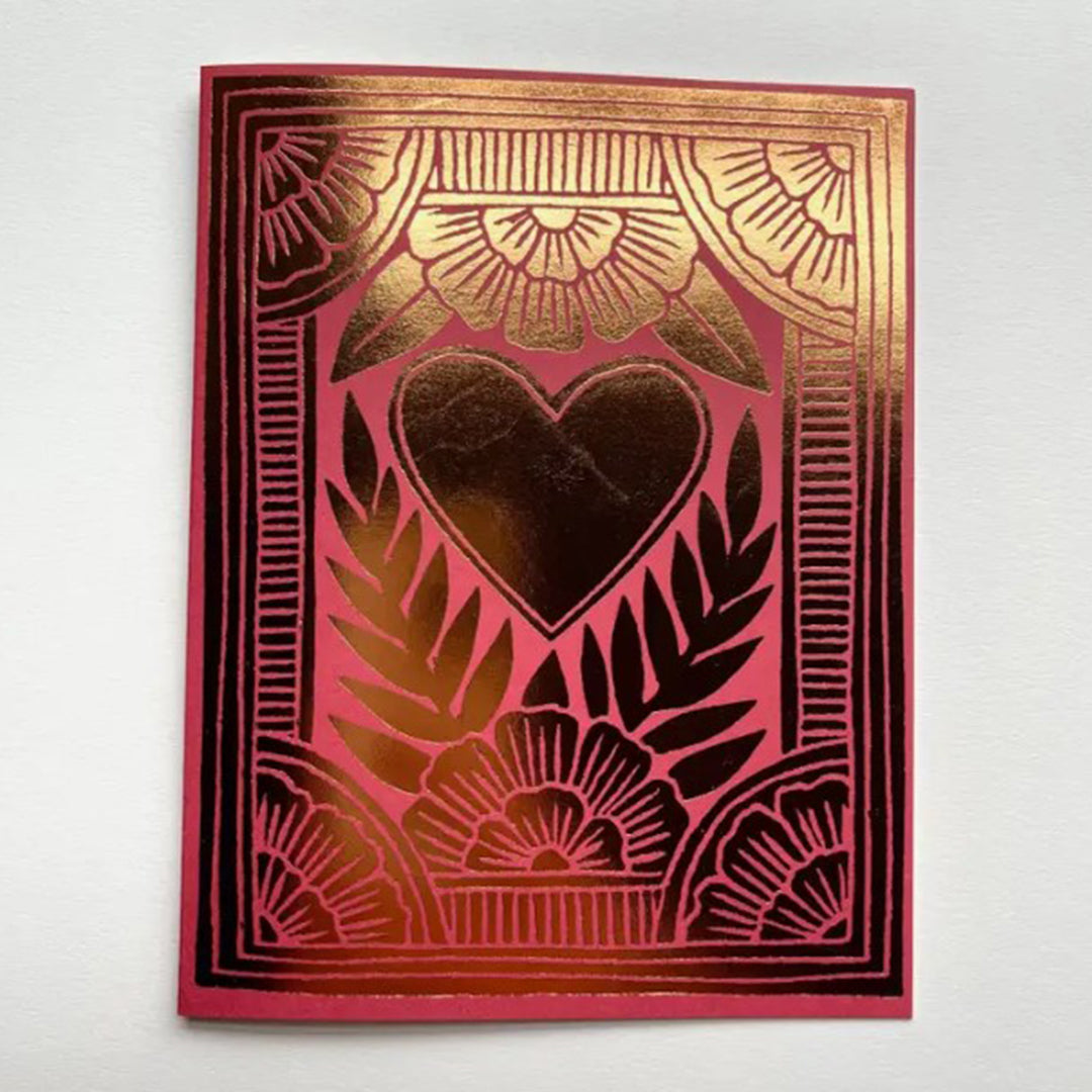 Floral Heart Foil Greeting Card