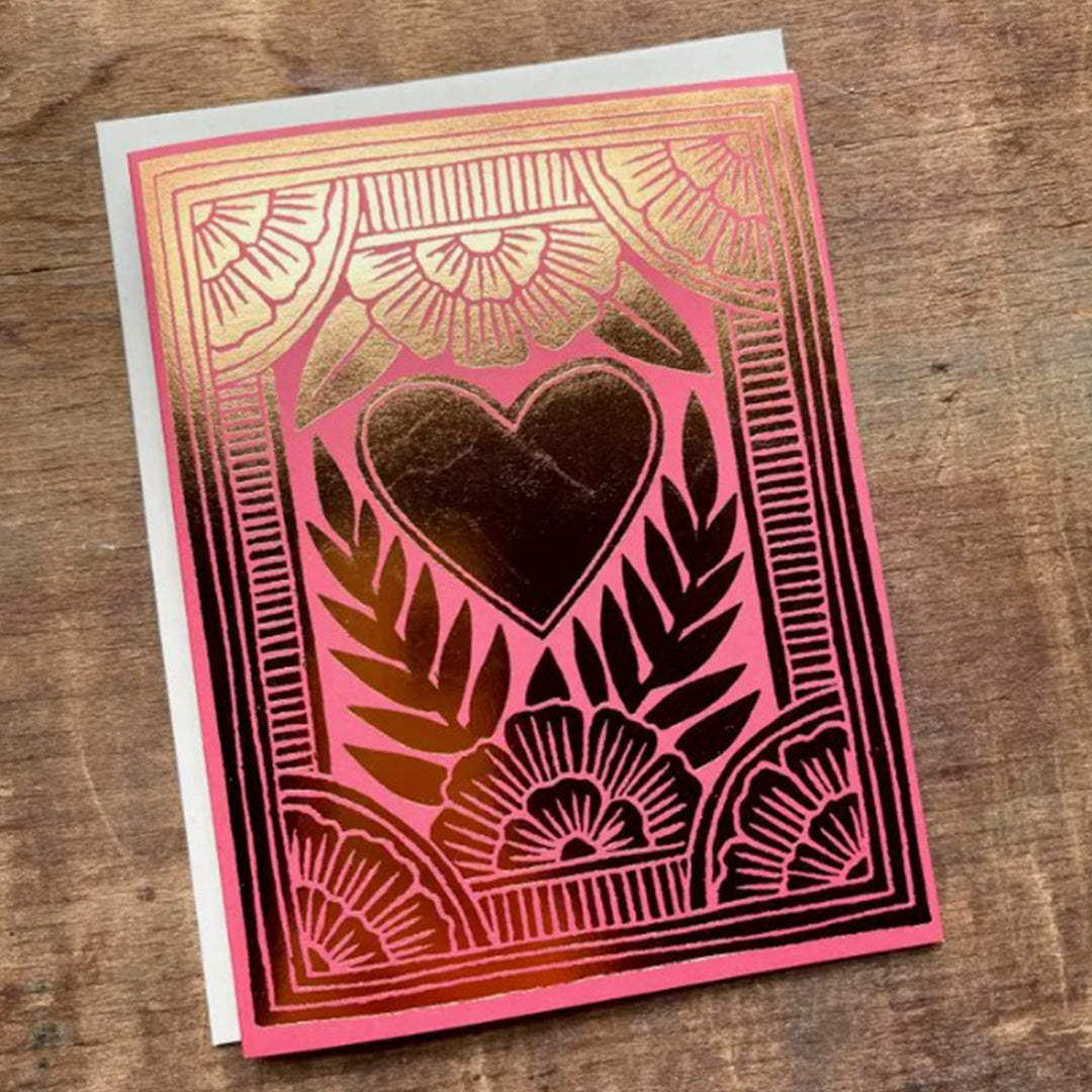 Floral Heart Foil Greeting Card