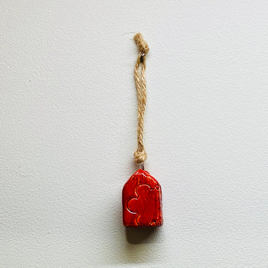 Red Patterned House Ornament