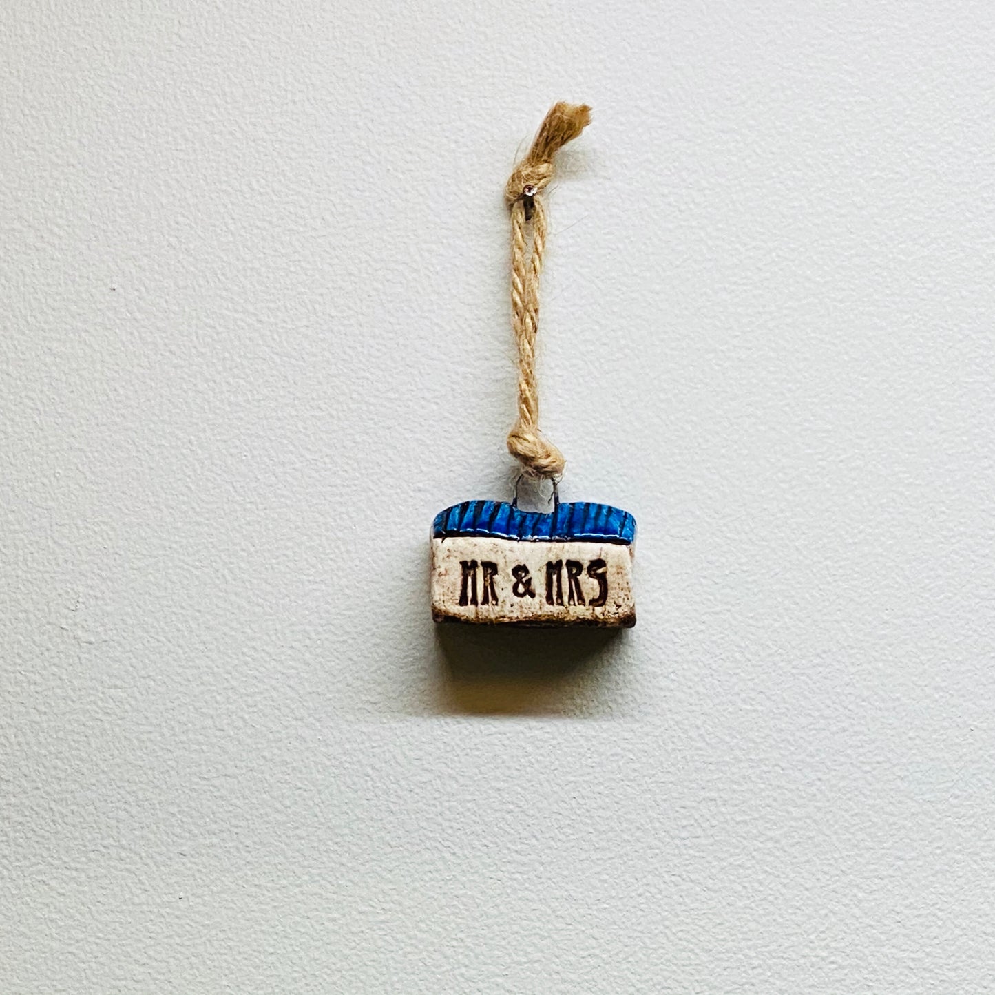 Mr & Mrs Blue House Ornament