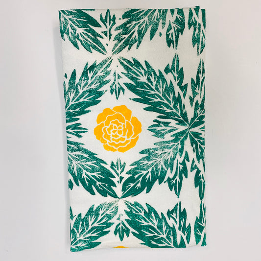 Marigold Flower Tea Towel
