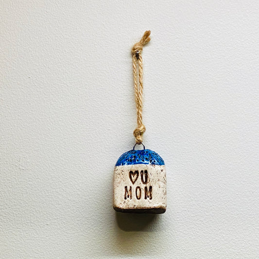 I Love You Mom Blue House Ornament
