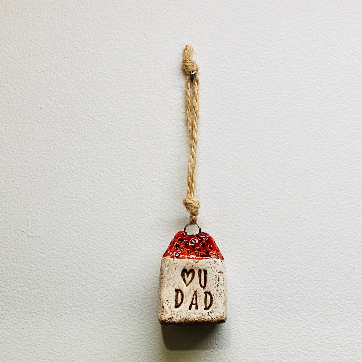 I Love You Dad Red House Ornament