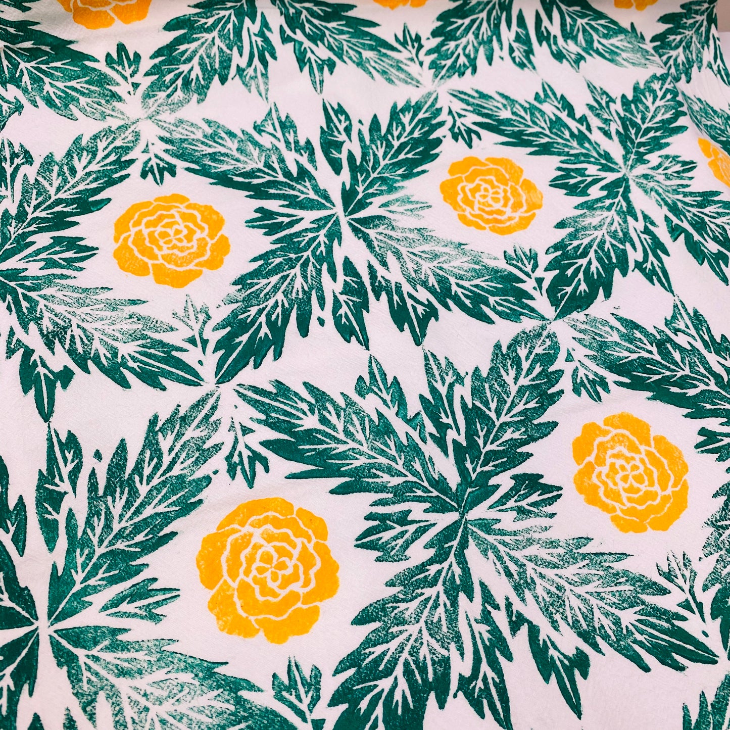 Marigold Flower Tea Towel