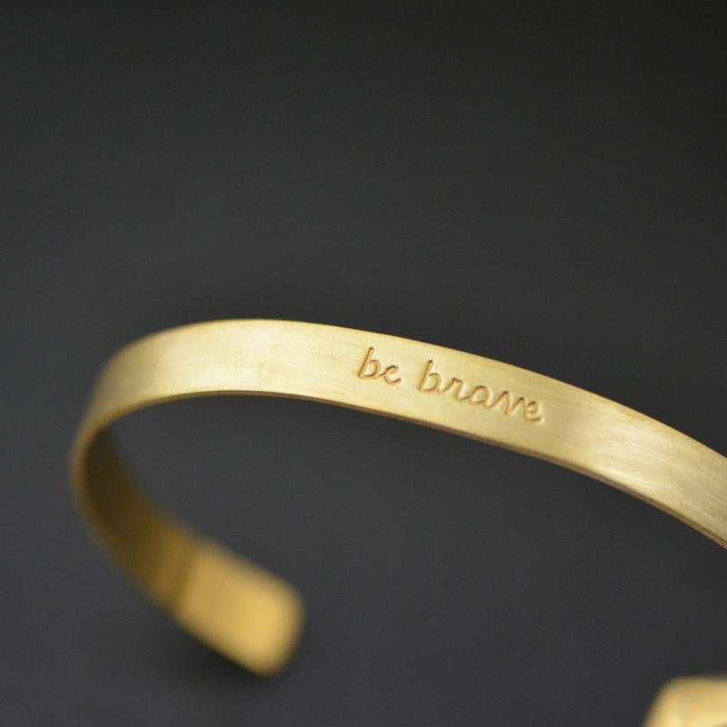 Be Brave Inspirational Metal Bracelet