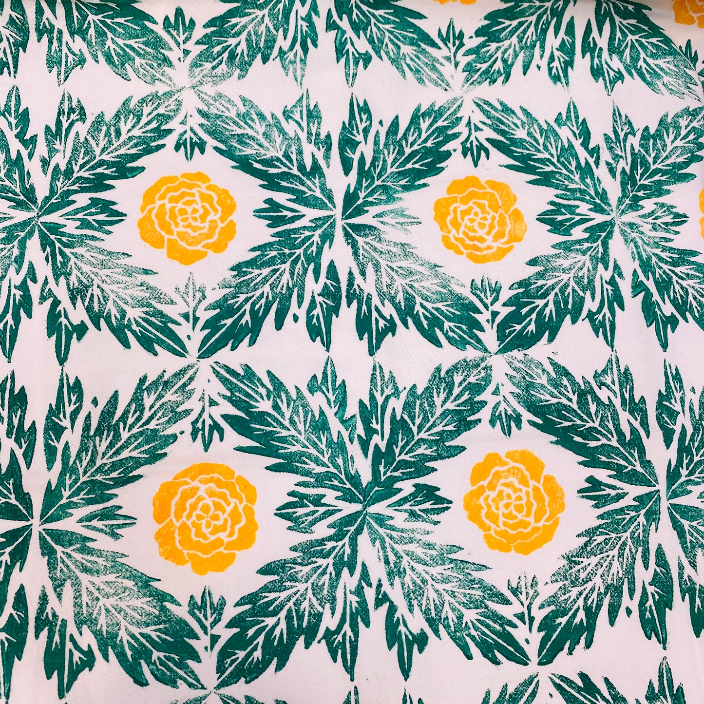 Marigold Flower Tea Towel